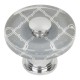 Atlas 3233-CH Quatrefoil Glass Round Knob, 1-1/2", Polished Chrome