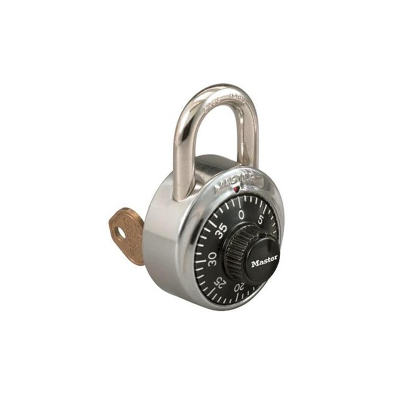 Master Lock 1525 Combination Padlock with Key Control, 3/4in (19mm) shackle height