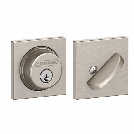 Schlage B60 COL Single Cylinder Deadbolt with Collins Decorative Rose