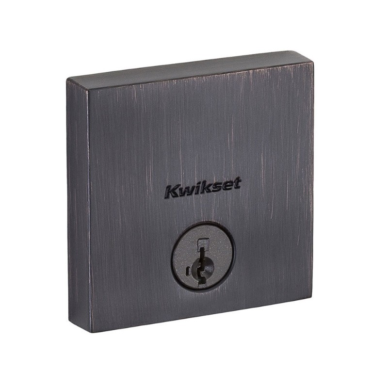 Kwikset 258 SQT SMT Downtown Low Profile Square Signature Series Deadbolt w/ SmartKey Security