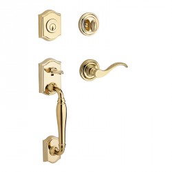 Baldwin Reserve Westcliff Handleset - Curve Lever, Traditional Round Rose