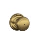 Schlage F51A AND 605 AND KD AND Andover Door Knob with Andover Decorative Rose