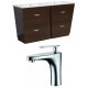 American Imaginations AI-9024 Plywood-Melamine Vanity Set In Wenge With Single Hole CUPC Faucet