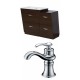 American Imaginations AI-9191 Plywood-Melamine Vanity Set In Wenge With Single Hole CUPC Faucet