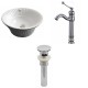 American Imaginations AI-15426 Round Vessel Set In White Color With Deck Mount CUPC Faucet And Drain