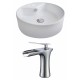 American Imaginations AI-17811 Round Vessel Set In White Color With Single Hole CUPC Faucet