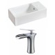 American Imaginations AI-17831 Rectangle Vessel Set In White Color With Single Hole CUPC Faucet