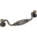 Jeffrey Alexander 749-128 Tuscany 5 15/16" Overall Length Birdcage Cabinet Pull with backplates