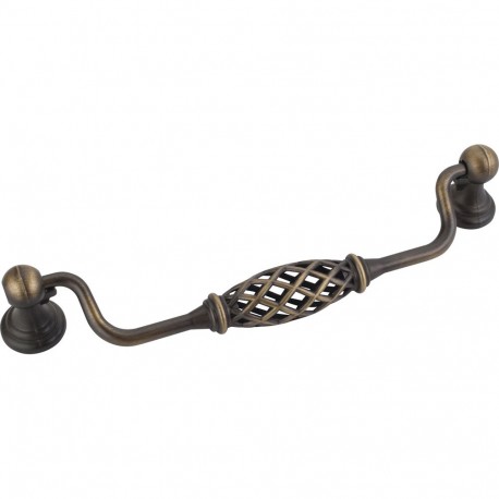 Jeffrey Alexander 749-160 Tuscany 7 3/16" Overall Length Birdcage Cabinet Pull with backplates