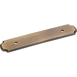 Jeffery Alexander Backplates B812  6" x 1 1/4" Zinc Die Cast Backplate for 96mm Pull (Rope Detail)