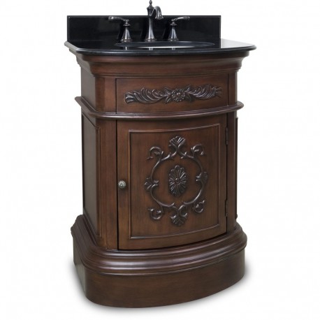 Elements VAN031 Merlot Emilia 26" Vanity with Carved Floral Details