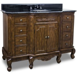Elements VAN062-48 Clairemont Bath Elements 50 1/4" Vanity with Nutmeg Finish, Floral Onlays, French Scrolled Legs