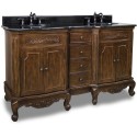 Elements VAN062D-60 Clairemont Bath Elements Double Vanity with Nutmeg Finish, Carved Floral Onlays, French Scrolled Legs (for 60-7/8" Top)