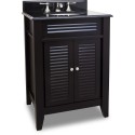 Elements VAN079 Lindley Bath Elements 26 1/2" Espresso Vanity with Louvered Doors, Preassembled Top and Bowl