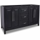 Jeffrey Alexander VAN101D-60 Cade Contempo Black Double Vanity with Leading Edge Design (for 60" Top)