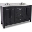 Jeffrey Alexander VAN101D-60 Cade Contempo Black Double Vanity with Leading Edge Design (for 60" Top)