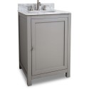Jeffrey Alexander VAN103-24 Astoria Modern Grey Vanity with Stepped Door Profile (for 24" Top)