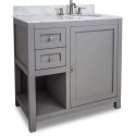 Jeffrey Alexander VAN103-36 Astoria Modern Grey Vanity with Stepped Door Profile (for 36" Top)