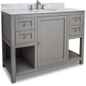 Jeffrey Alexander VAN103-48 Astoria Modern Grey Vanity with Stepped Door Profile (for 48" Top)