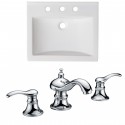 American Imaginations AI-18188 Ceramic Top Set In White Color With 8-in. o.c. CUPC Faucet