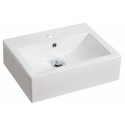 American Imaginations AI-592 20.25-in. W x 16.25-in. D Above Counter Rectangle Vessel In White Color For Single Hole Faucet