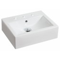 American Imaginations AI-594 20.25-in. W x 16.25-in. D Above Counter Rectangle Vessel In White Color For 8-in. o.c. Faucet