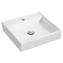 American Imaginations AI-1119 17.5-in. W x 17.5-in. D Wall Mount Square Vessel In White Color For Single Hole Faucet