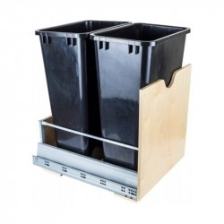 Hardware Resources Preassembled 50 Quart Double Pullout Waste Container System Featuring 21" Undermount System