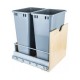 Hardware Resources Preassembled 50 Quart Double Pullout Waste Container System Featuring 21" Undermount System