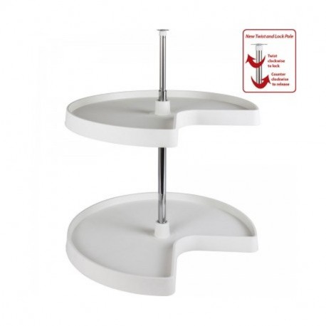 Hardware Resources Kidney Plastic Lazy Susan Set with Chrome Hubs