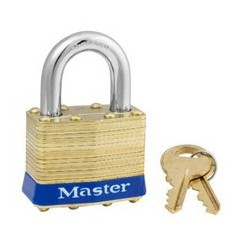 Master Lock 2 Non-Rekeyable Laminated Brass Pin Tumbler Padlock 1-3/4" (44mm)