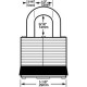 Master Lock 7 MK LF NOKEY 7 Laminated Steel Padlock 1-1/8" (29mm)