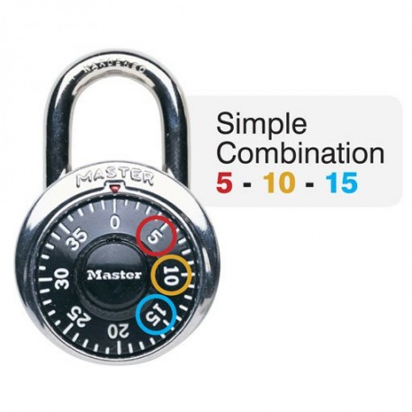 Master Lock 1525EZRC Combination Padlock with Key Control, Easy-To-Remember Combinations