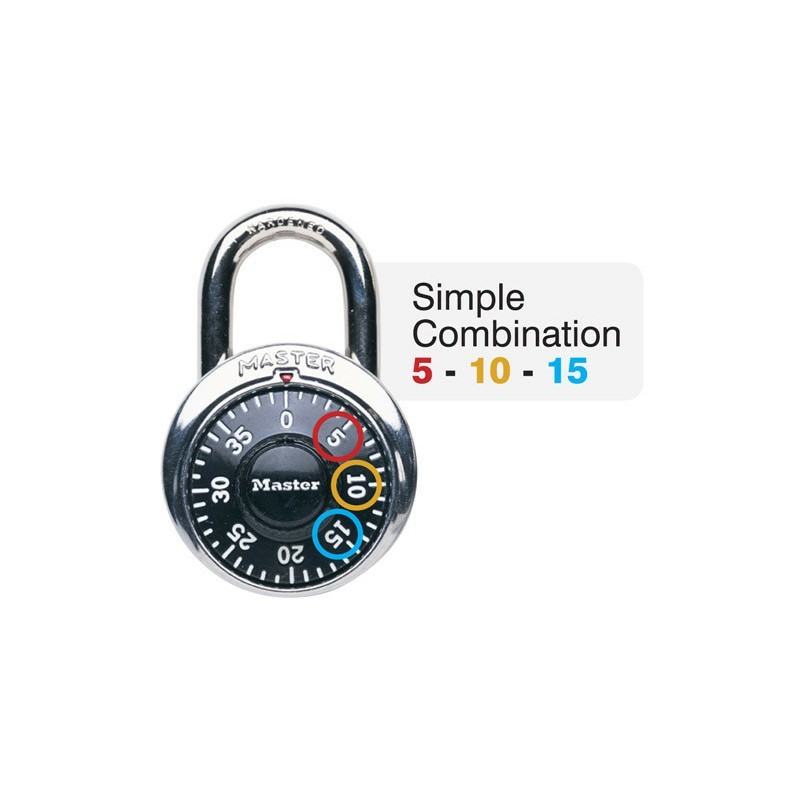 Master Lock 1525EZRC Combination Padlock with Key Control, EasyTo