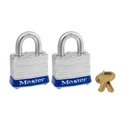 Master Lock 3T Non-Rekeyable Laminated Steel Pin Tumbler Padlock 1-9/16" (40mm) - 2 Pack
