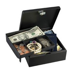 Master Lock 7143D Cash Box with 4 Compartment Tray