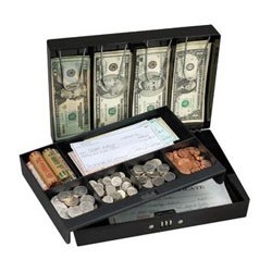 Master Lock 7147D Combination Locking Cash Box With 6 Compartment Tray