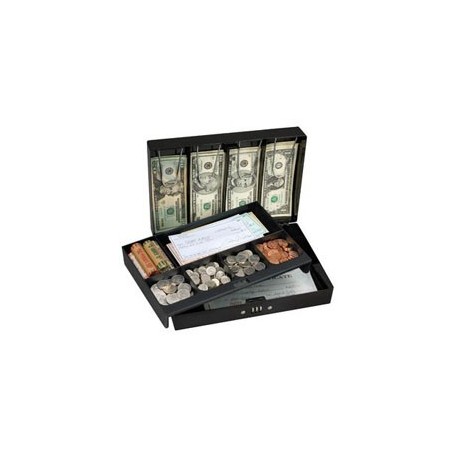 Master Lock 7147D Combination Locking Cash Box With 6 Compartment Tray
