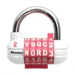 Master Lock 1534DPNK Breast Cancer Research Foundation Pink Ribbon Password Plus Set-Your-Own-Combination Padlock