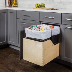 Hardware Resources Preassembled 35 Quart Double Pullout Waste Container System w/ Baltic Birch Plywood
