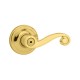 Kwikset 300LL US3 RH SCAL SC Right Handed Lido Privacy Lever in Polished Brass