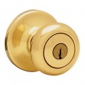 Kwikset 400V US3 KD RCAL RCS Valiant Keyed Entry Knobset in Polished Brass