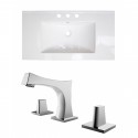 American Imaginations AI-15630 Ceramic Top Set In White Color With 8-in. o.c. CUPC Faucet