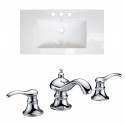 American Imaginations AI-15631 Ceramic Top Set In White Color With 8-in. o.c. CUPC Faucet