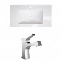 American Imaginations AI-15602 Ceramic Top Set In White Color With Single Hole CUPC Faucet