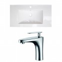 American Imaginations AI-15604 Ceramic Top Set In White Color With Single Hole CUPC Faucet