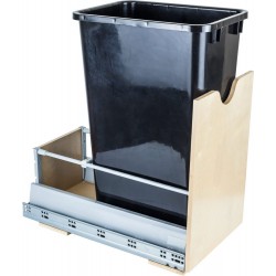 Hardware Resources Preassembled 50 Quart Single Pullout Waste Container System Featuring 21" Undermount System