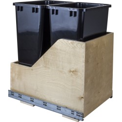 Hardware Resources Preassembled 50 Quart Double Pullout Waste Container System  w/ Baltic Birch Plywood