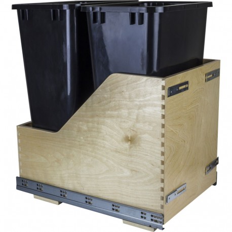 Hardware Resources Preassembled 50-Quart Double Pullout Waste Container System (CDM-WBM Series)