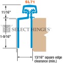 Select SL71 Concealed Safety Geared Continuous Hinge